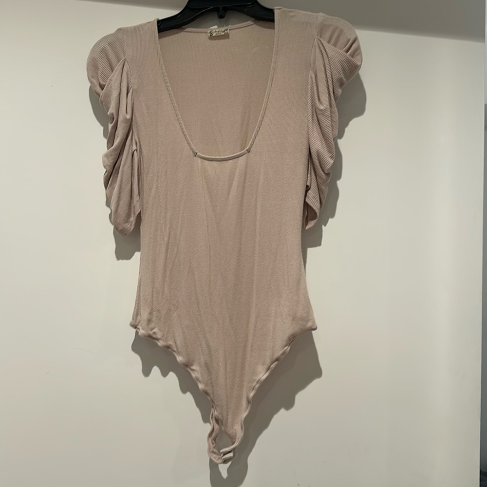 Free People Bodysuit with ruffled sleeves